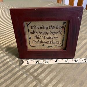 Christmas Framed Holiday Sign - Red Wood Frame